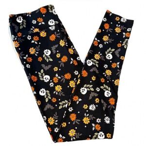 LuLaRoe Women Leggings‎ Size TC Tall & Curvy Halloween Skulls Floral Bats NWT